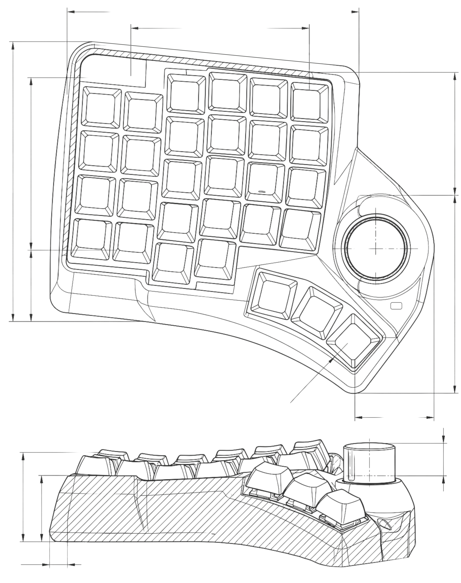 Phenom — левая половина, технический чертёж