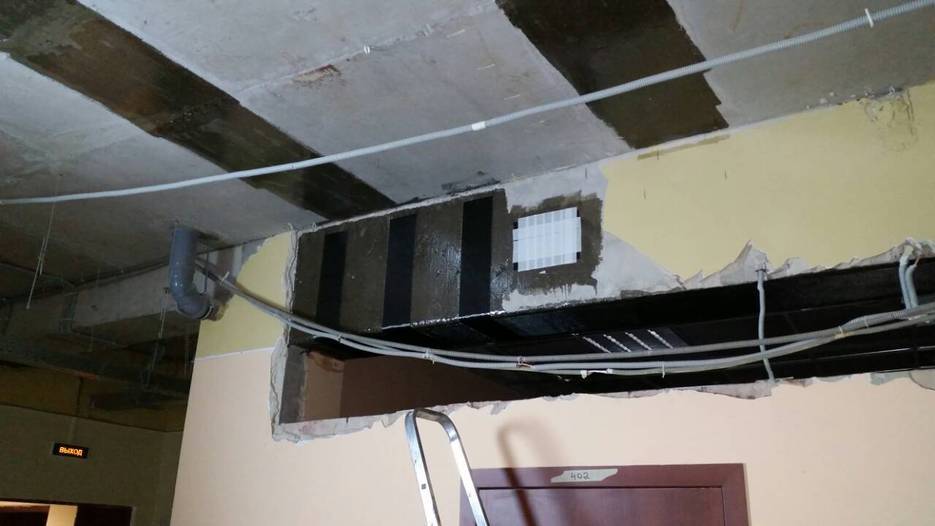 Усиление ригелей углеволокном