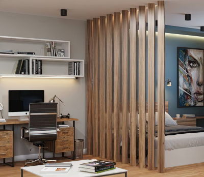 реечные перегородки из натурального шпона