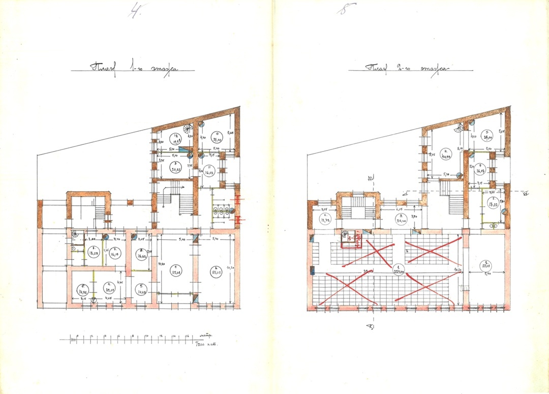 Проект нового клуба. План первого и второго этажей. (Ф. Р‑192, Оп.31, Д.649)