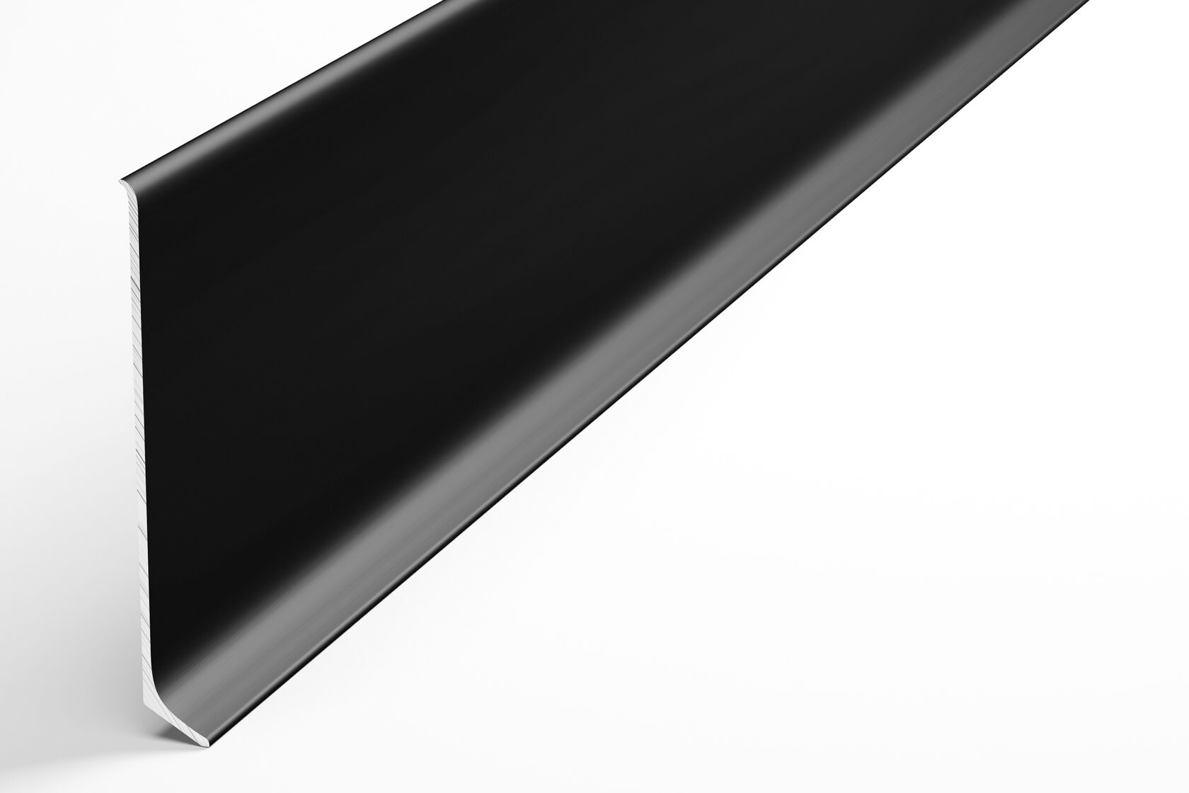 Плинтус алюминиевый с кабель каналом 60x10 мм черный матовый