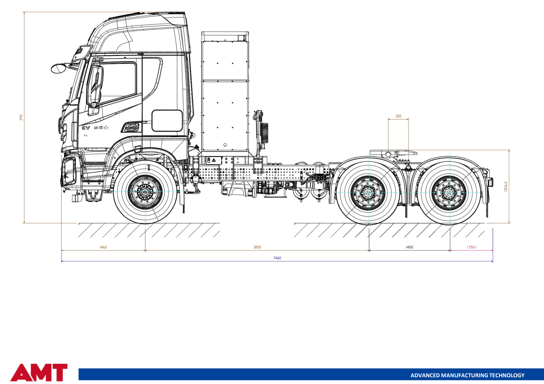 Электрический седельный тягач 6х4 АМТ