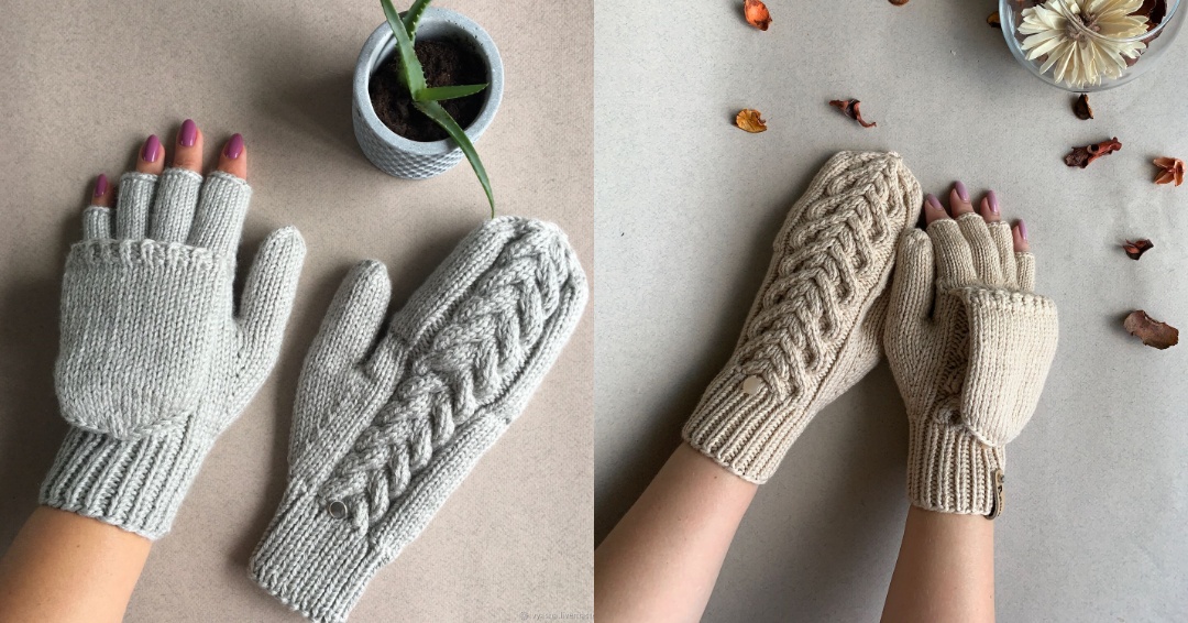 Cхема вязания перчаток без пальцев. 5 вариантов митенок