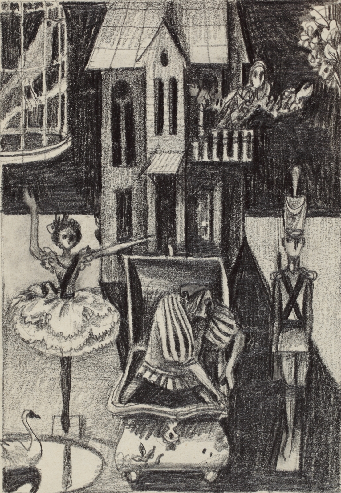 Эскиз иллюстрации к сказке Г.Х. Андерсена «Стойкий оловянный солдатик». 1975 