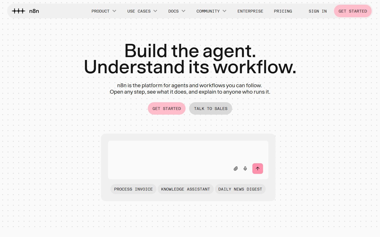 n8n homepage screenshot (October 2026)