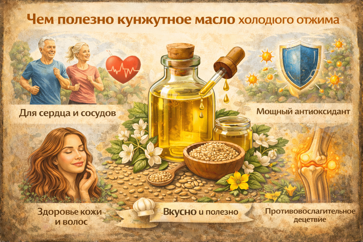 Чем полезно кунжутное масло холодного отжима