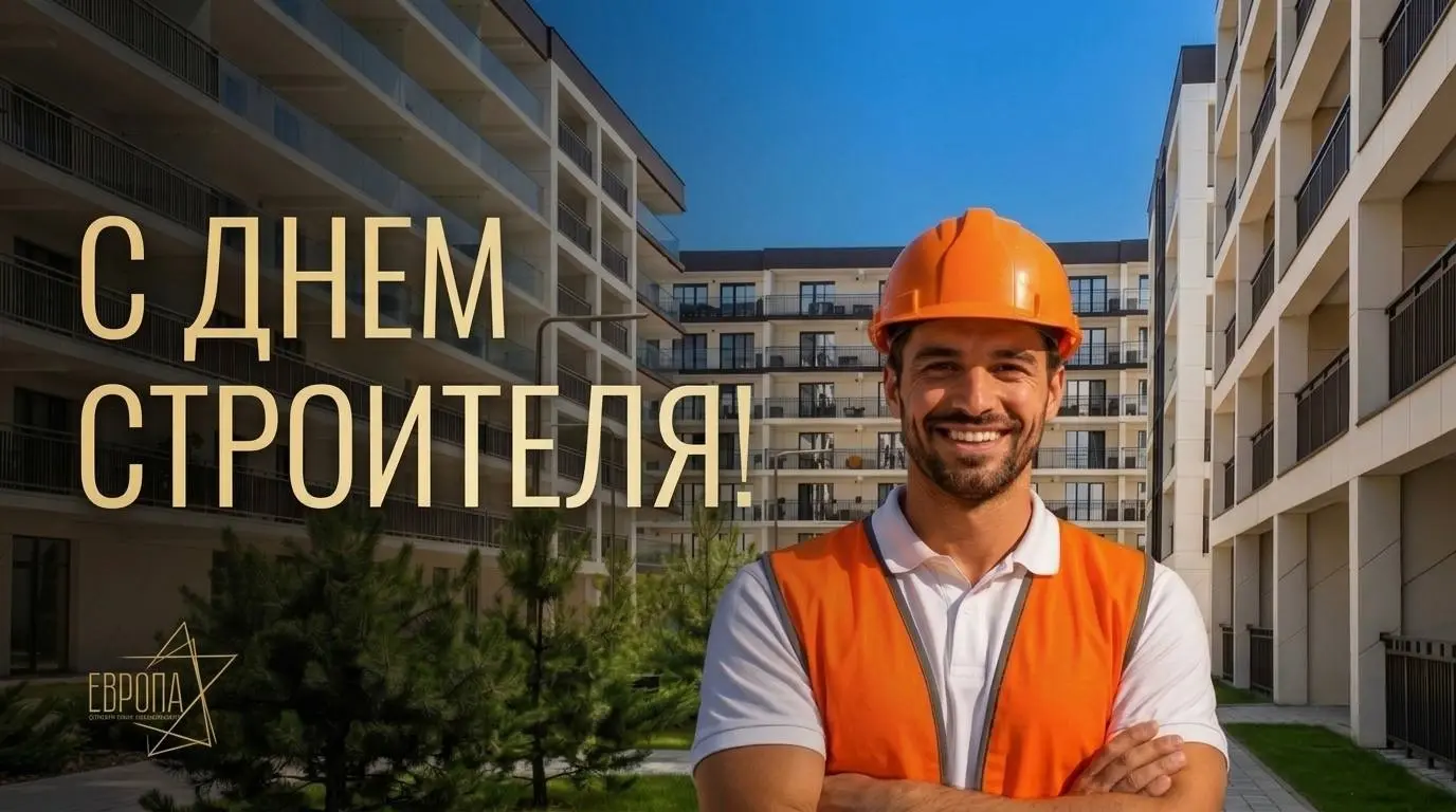 Поздравление с Днём строителя от Клубной резиденции «Европа»