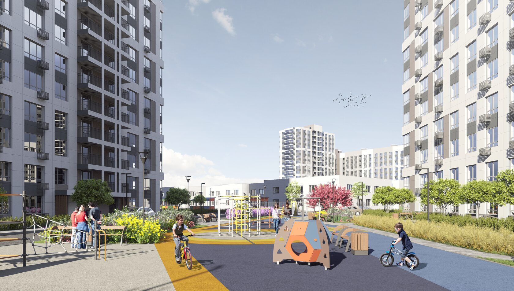 Проект планировки: дворовое пространство жилого комплекса — благоустройство и озеленение