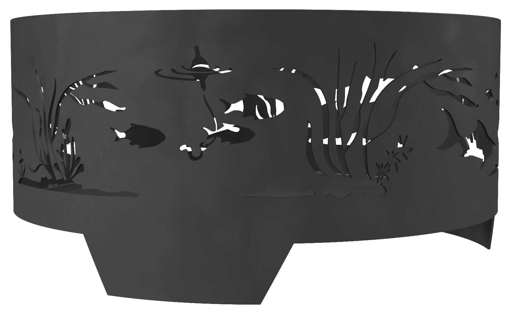 Костровая чаша Рыбы 65 см чёрная