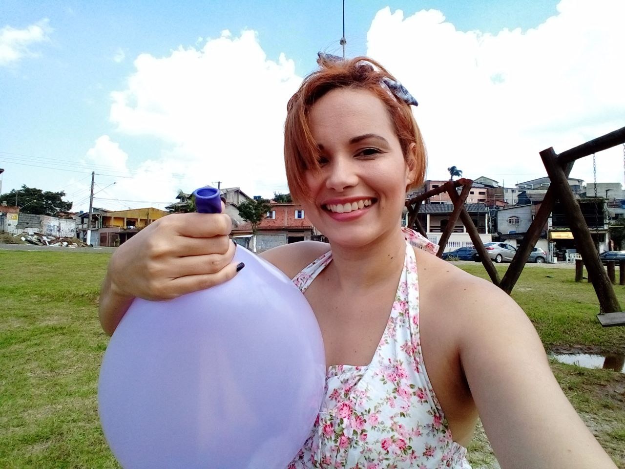 Balloon popping outside