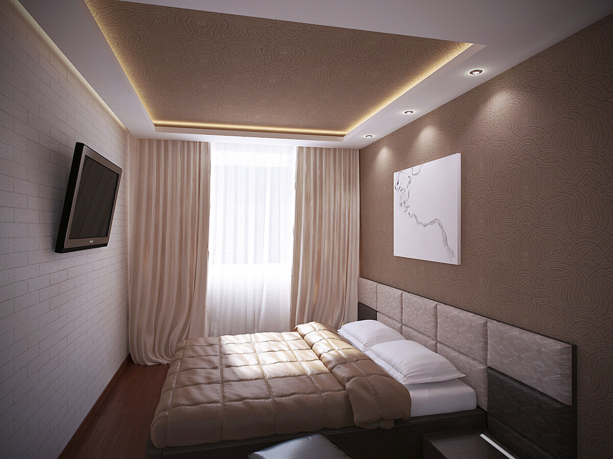 Современные натяжные потолки с подсветкой в спальню фото