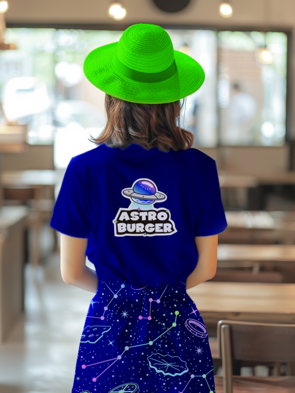 Брендинг для бургерной Astro Burger: логотип, фирменный стиль, упаковка, космическая стилистика