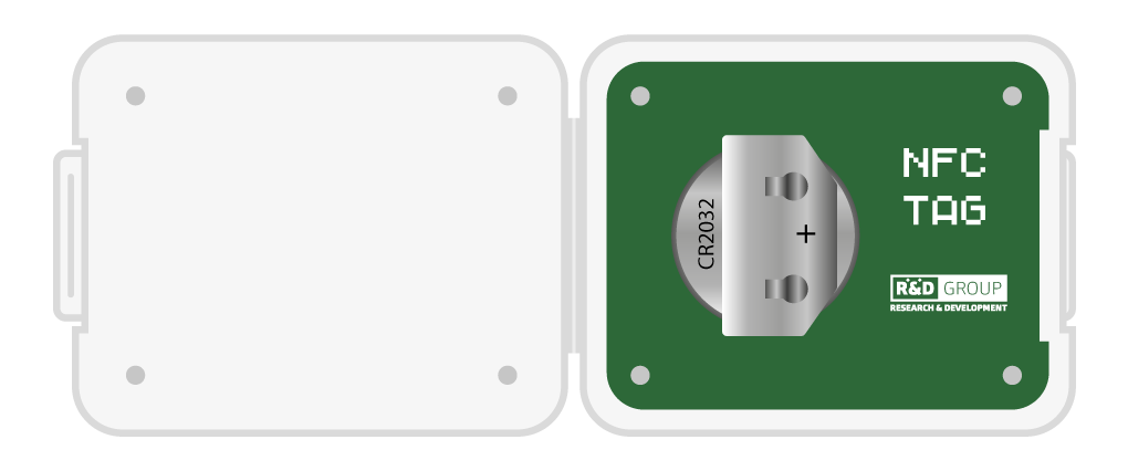 Логгер температуры груза RD-TLT с NFC чипом (корпус открыт)
