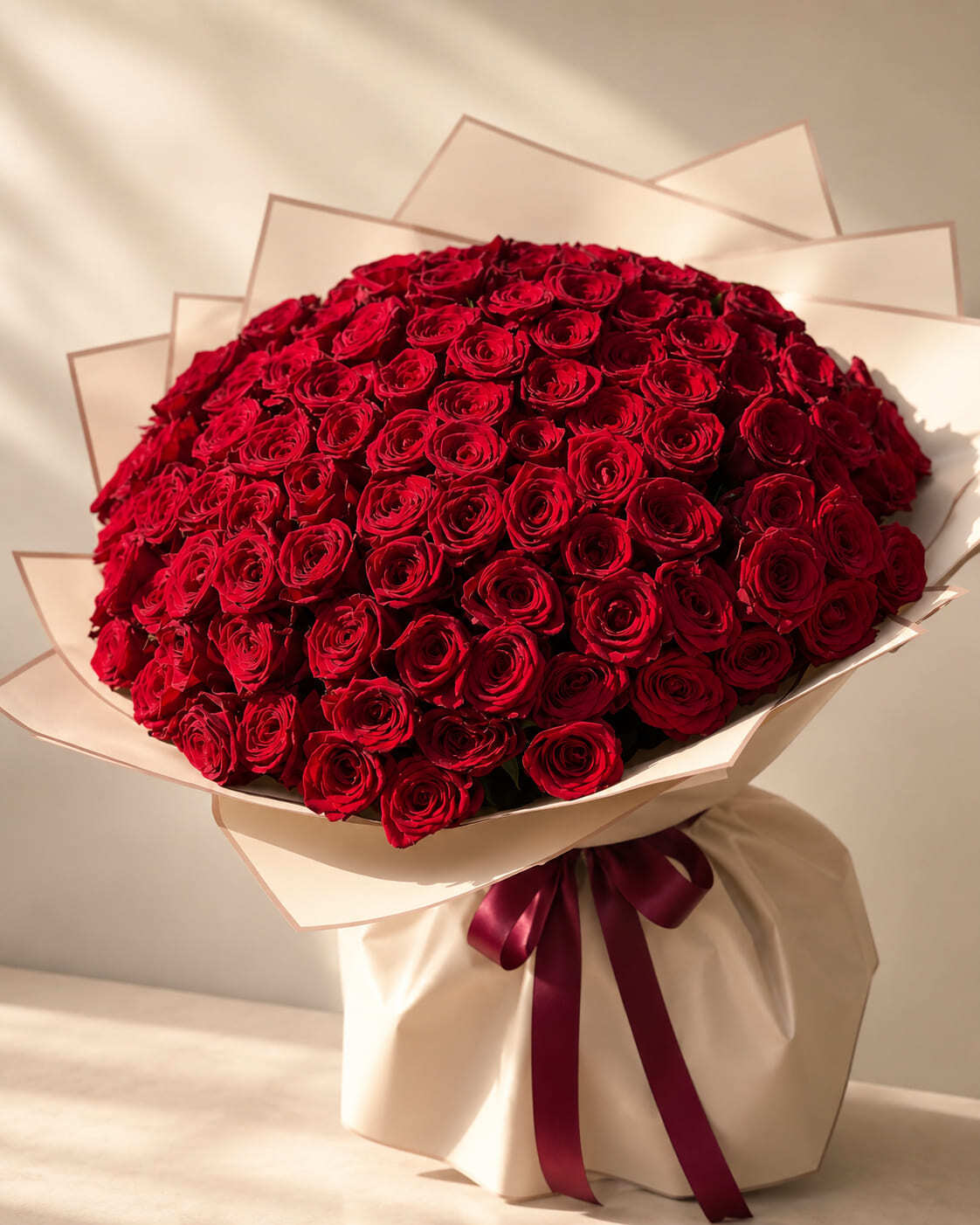 Romantic red rose bouquet for delivery in Morocco by Flowers Rabat