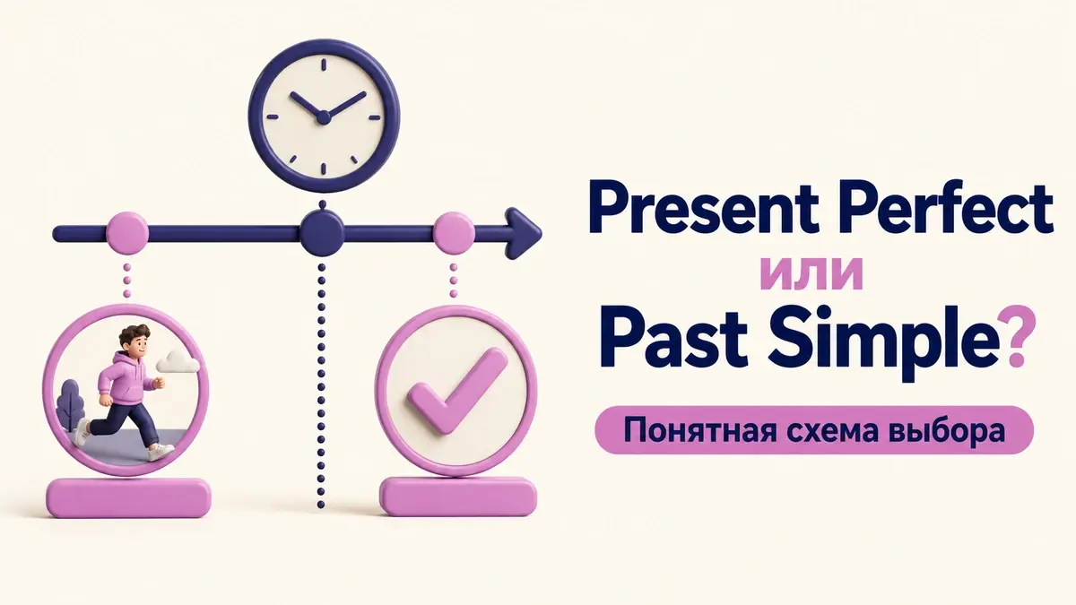 Иллюстрация к статье: Present Perfect или Past Simple: понятная схема выбора времени