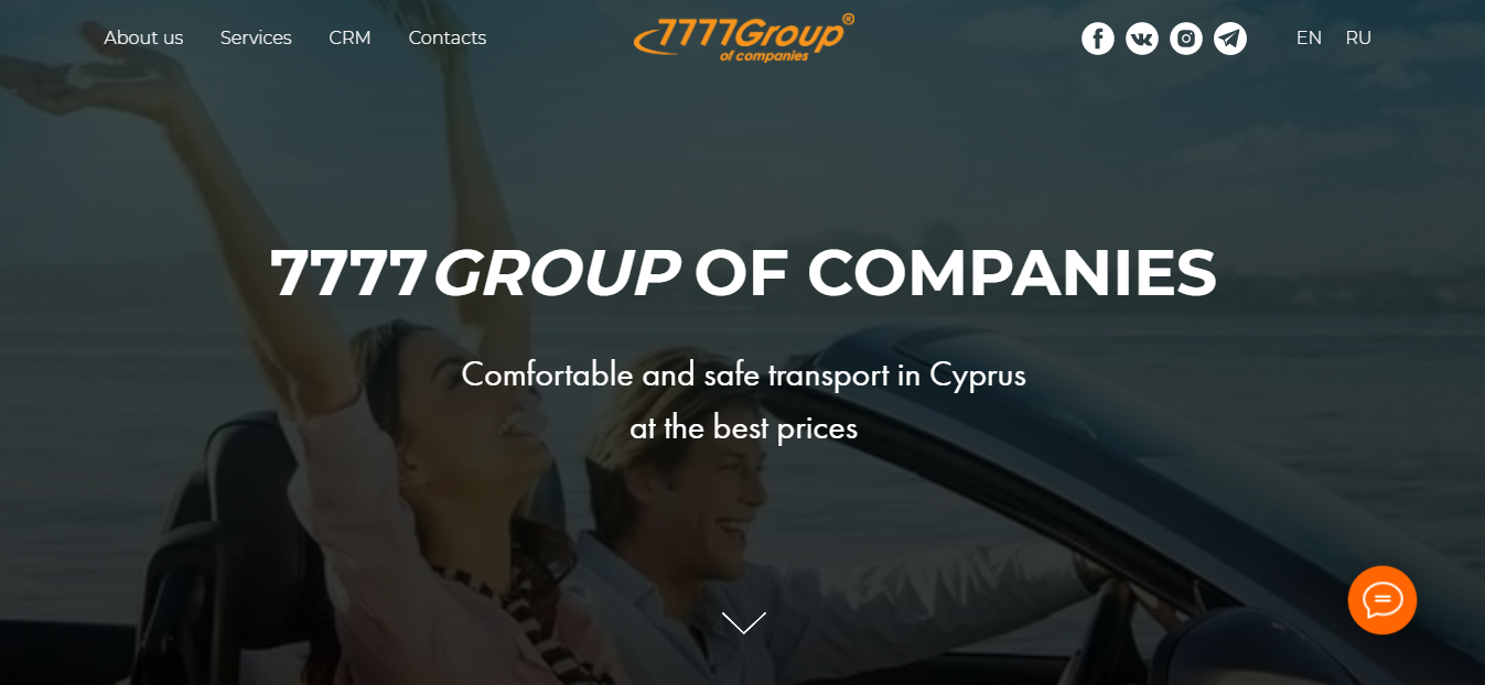 Редизайн сайта кипрской транспортной компании 7777Rent-a-car