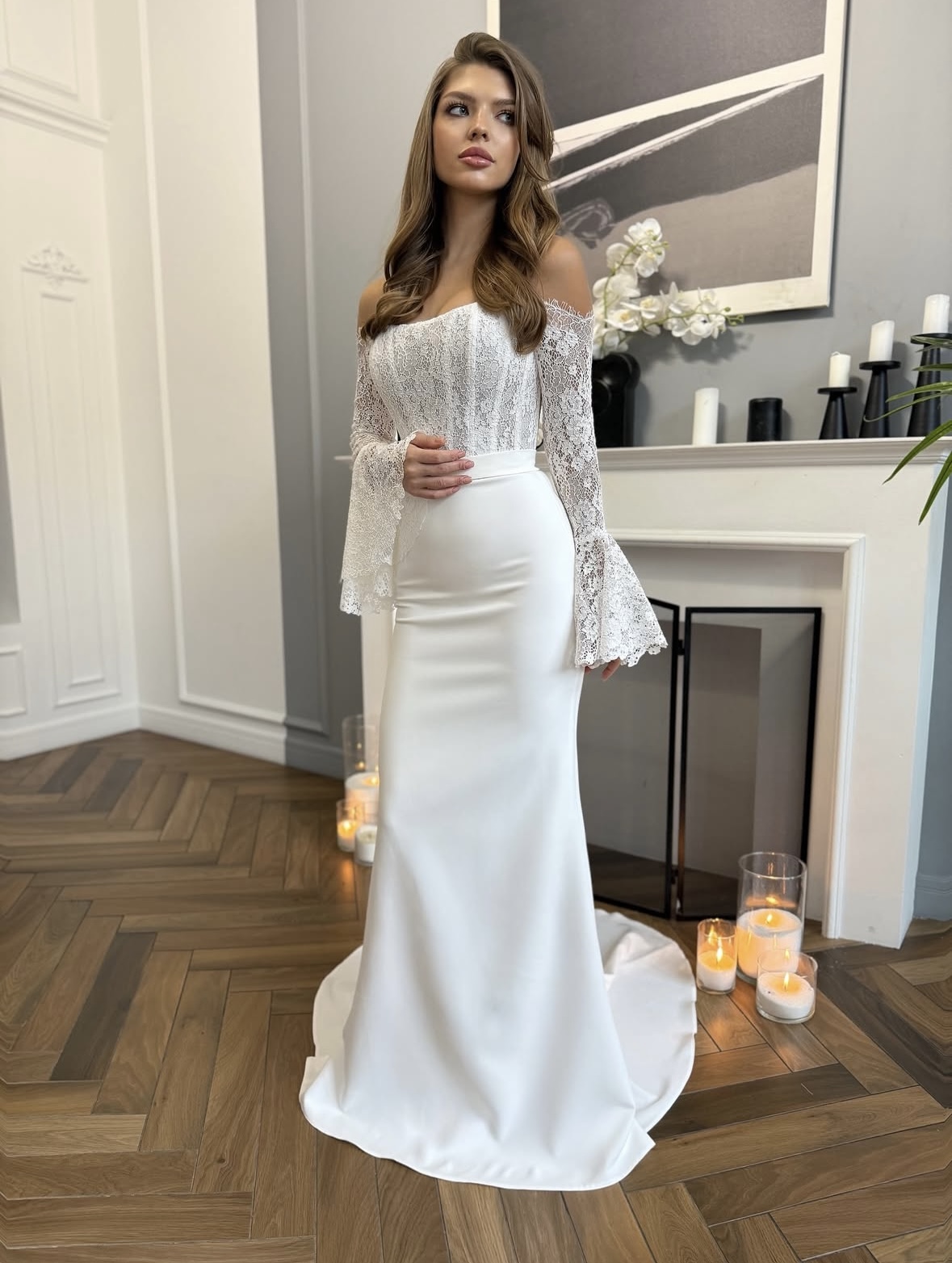 платье свадебное рыбка в прокат Батайск