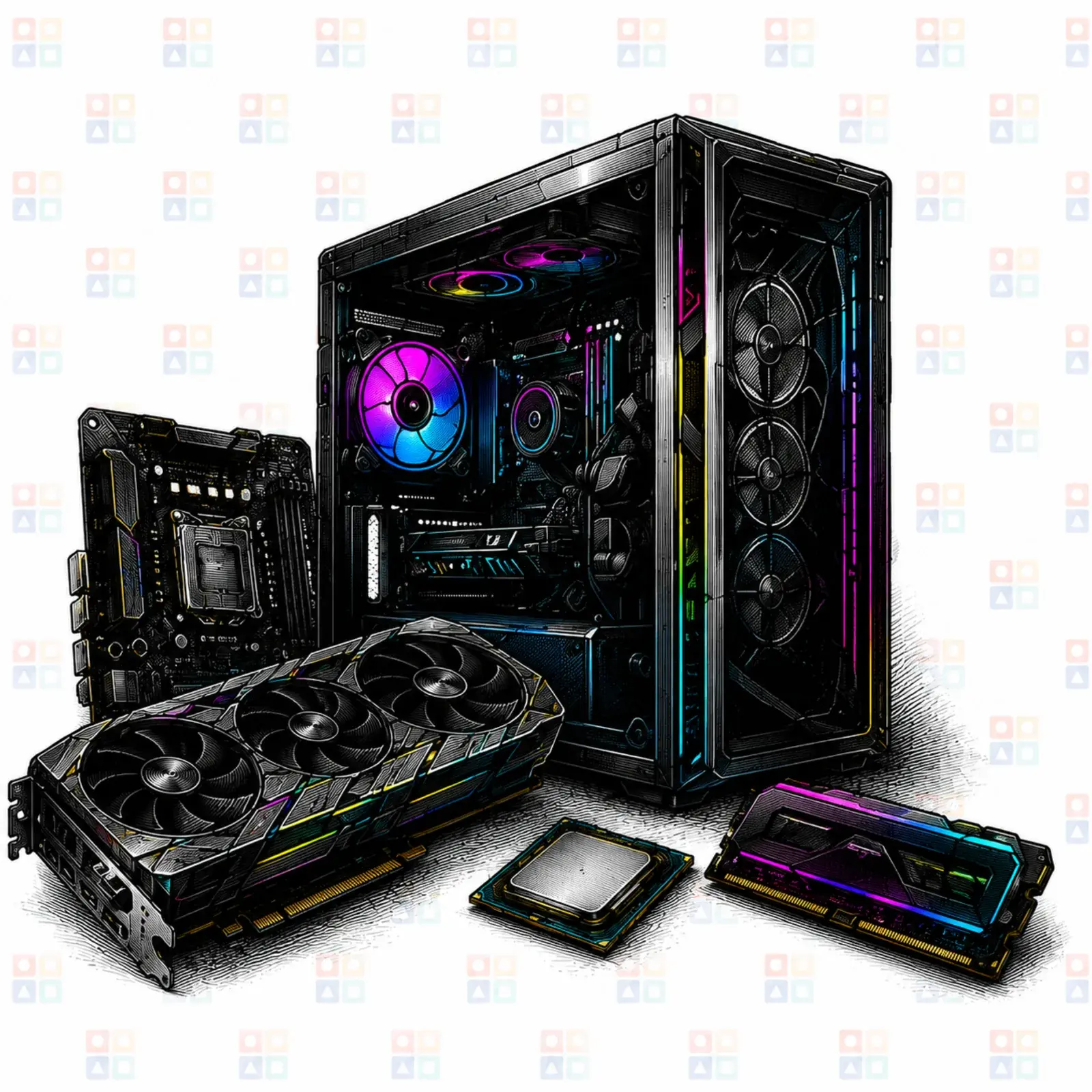 Игровой компьютер и комплектующие для ремонта и сборки