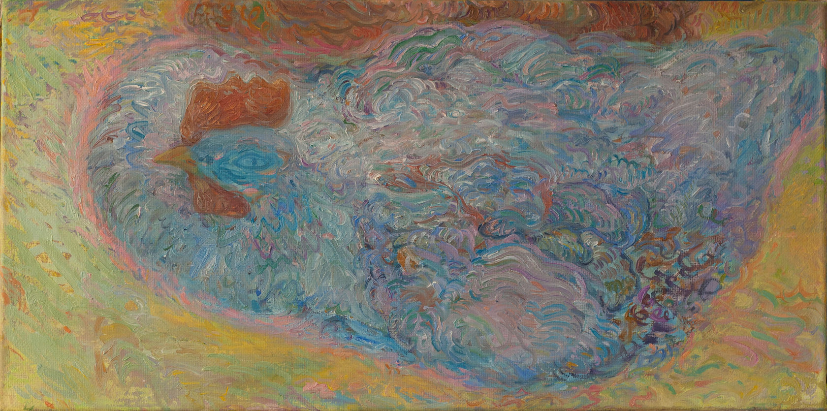 Живопись на холсте голубая курица