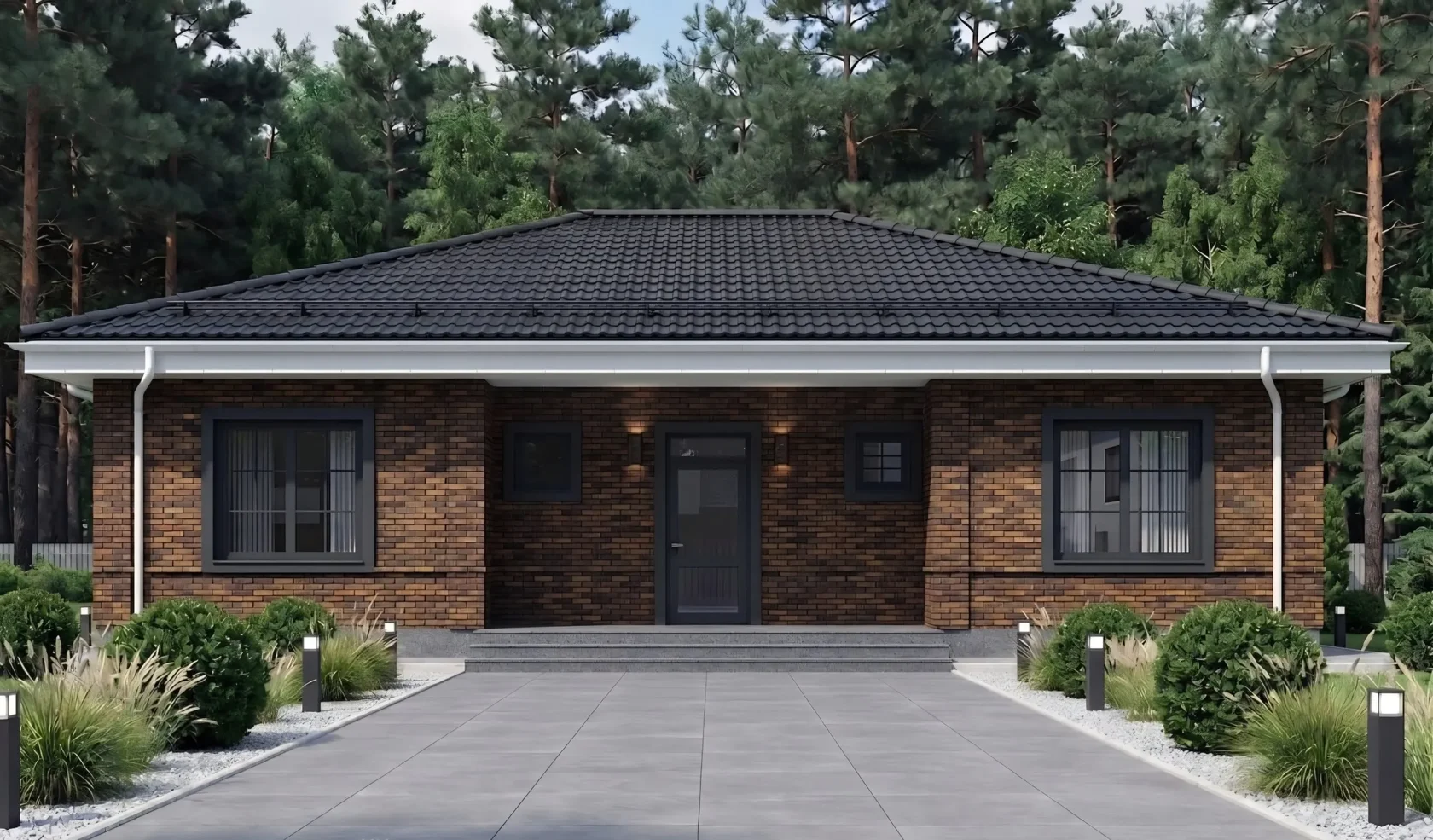 Проект одноэтажного дома в европейском стиле (C-109): изображение 2