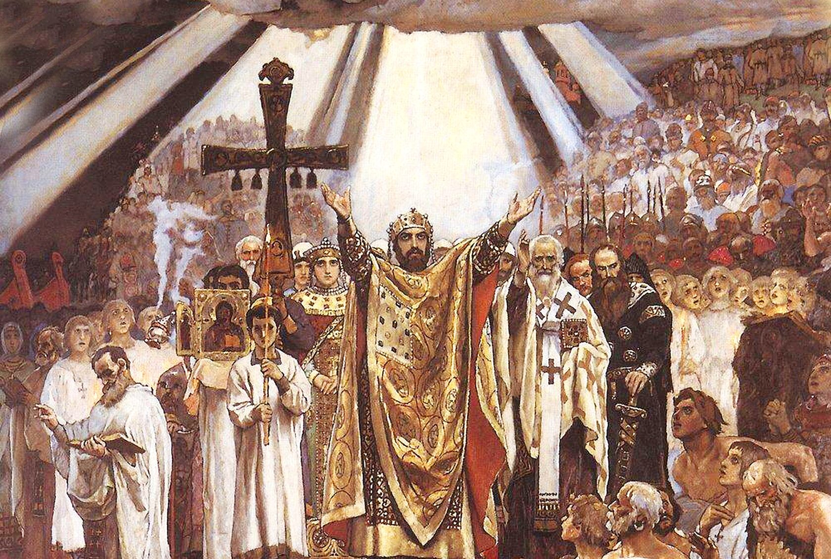 Фрагмент картины «Крещение Руси» В.М. Васнецова, 1890 г.