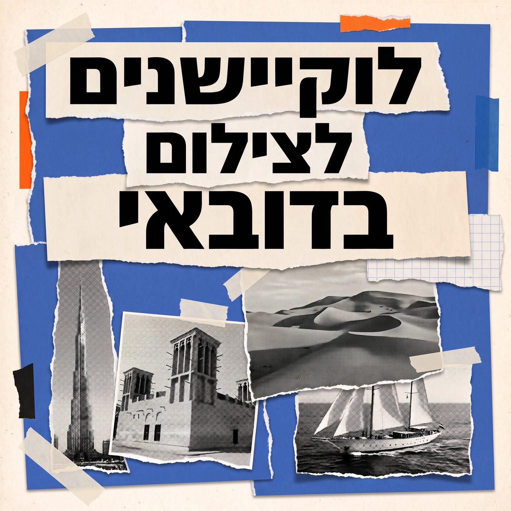 לוקיישנים לצילומים בדובאי: העיר העתיקה, מדבר, יאכטה, בורג' ח'ליפה – קולאז' רטרו