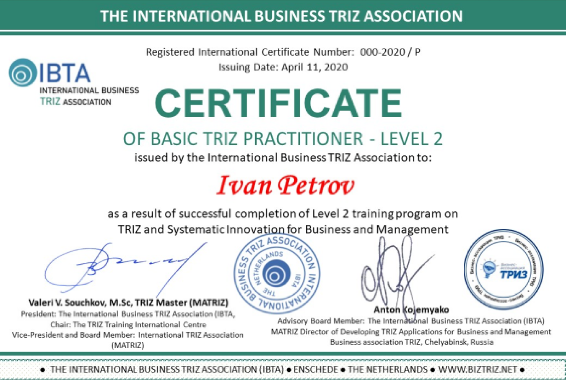 Sertificate Level 2