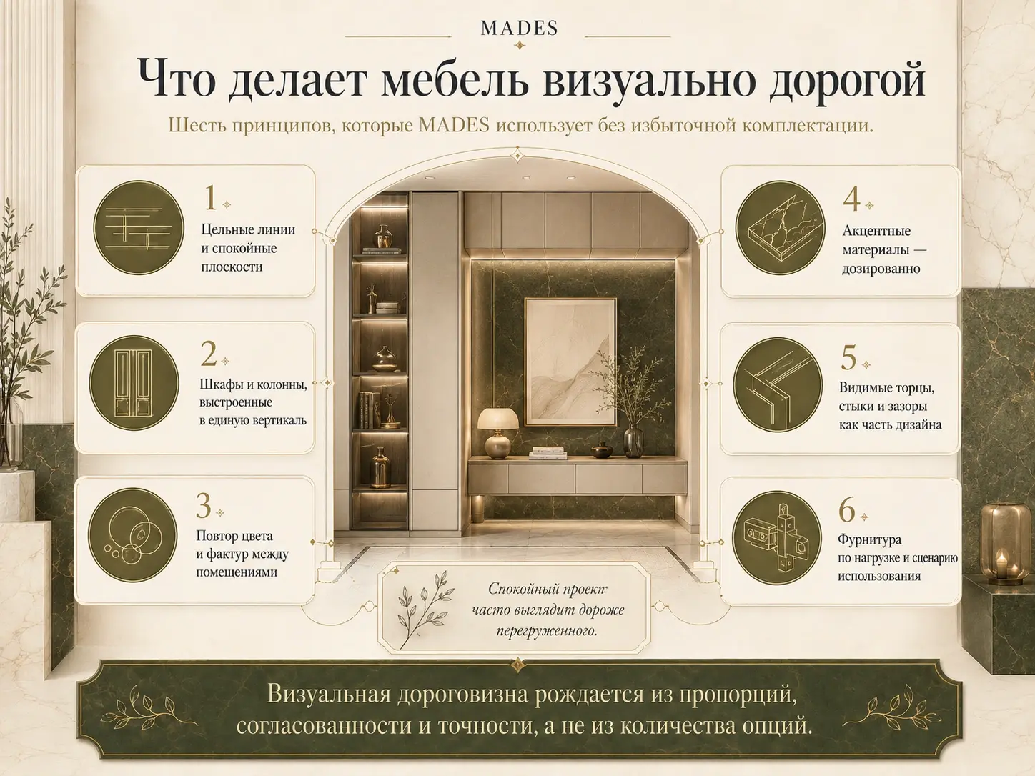 Что делает мебель визуально дорогой — MADES Что делает мебель визуально дорогой — шесть принципов MADES