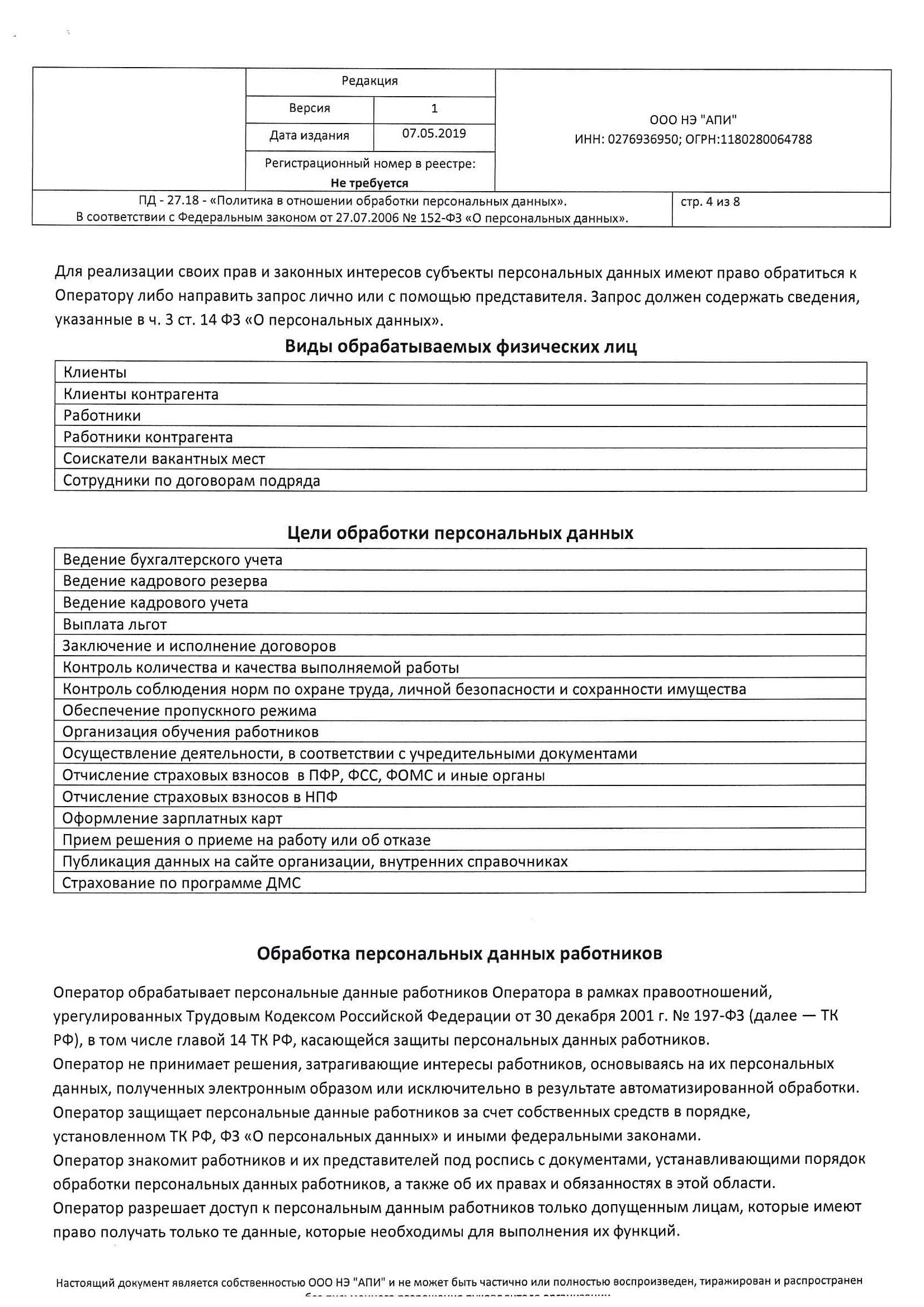 Политика Обработки Персональных Данных Интернет Магазин