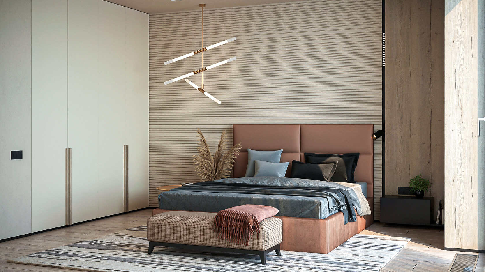 Заказать спальню «Ахен» Терракот в стиле Минимализм в Екатеринбурге от ...