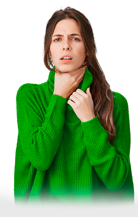 девушка с болю в горле 