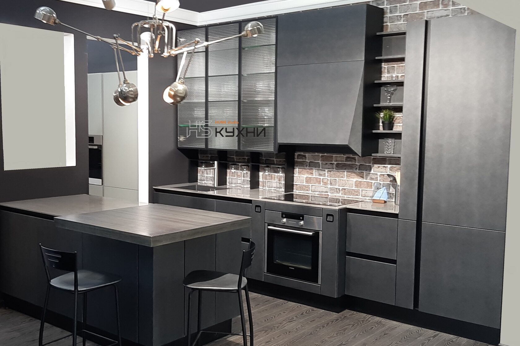 кухонный гарнитур с островом