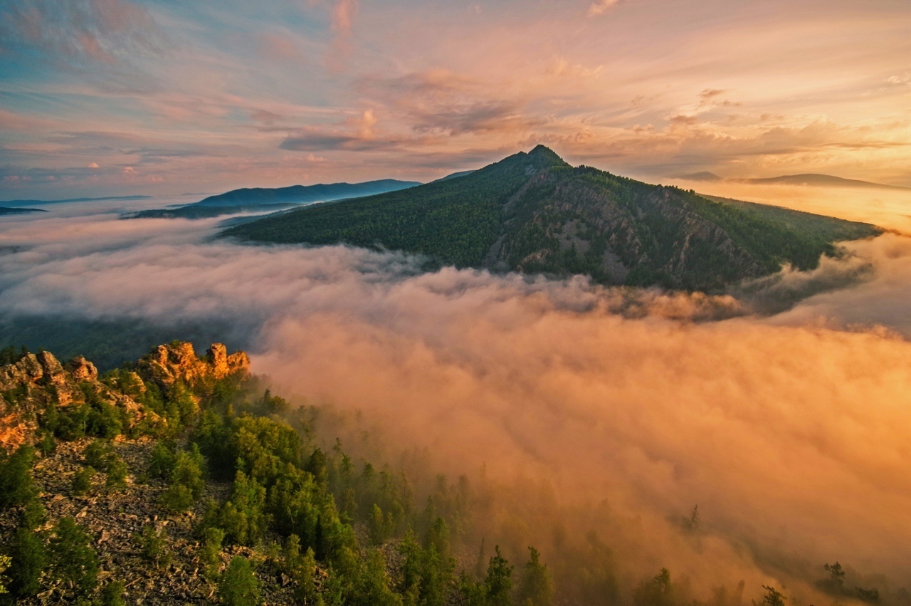 Природа лес горы Башкирия