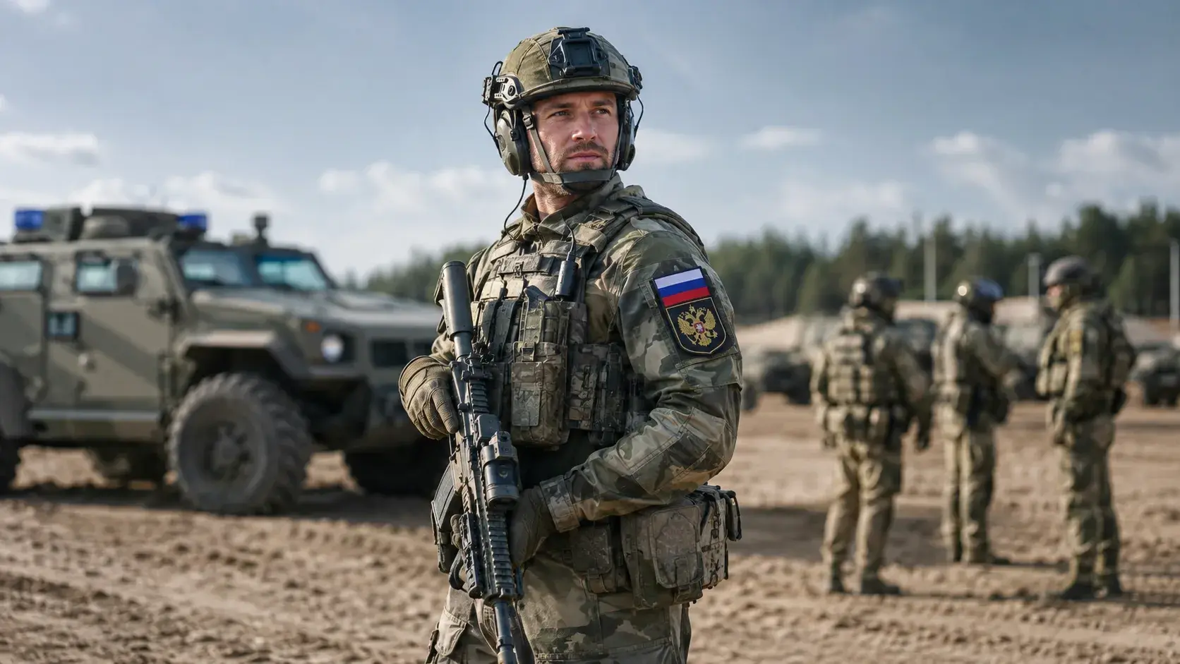 Военнослужащий подразделения специального назначения на учебном полигоне