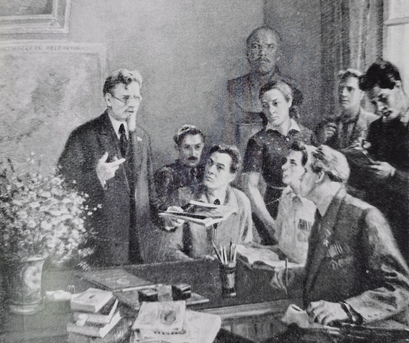 М.И. Калинин с молодежью, 1954 г.