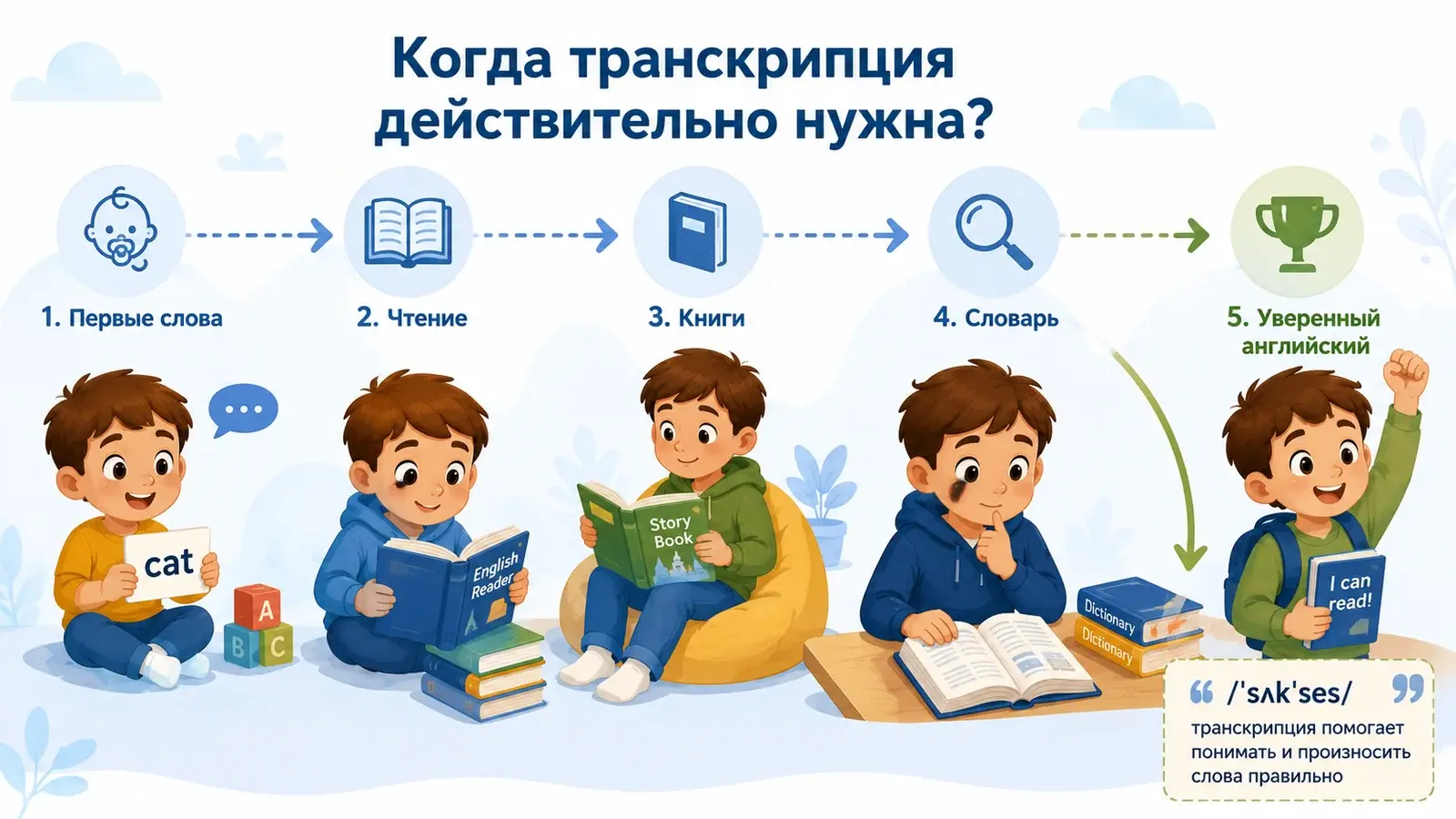 Путь от первых английских слов к самостоятельной работе со словарём