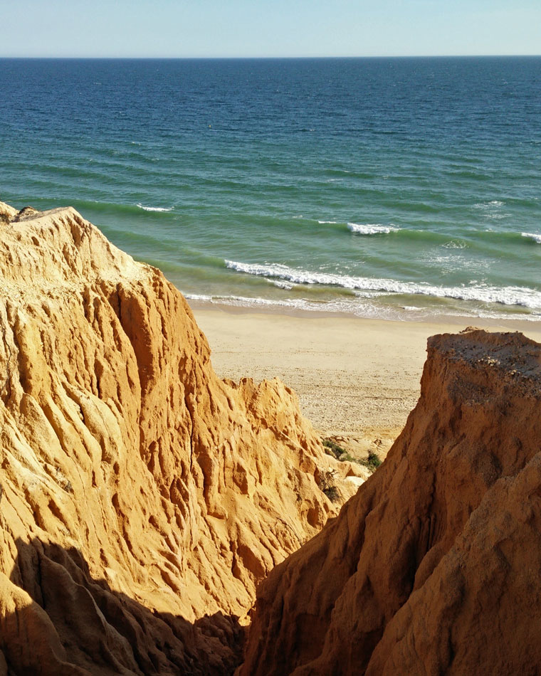 Sandy cliffs in Melides, Portugal.