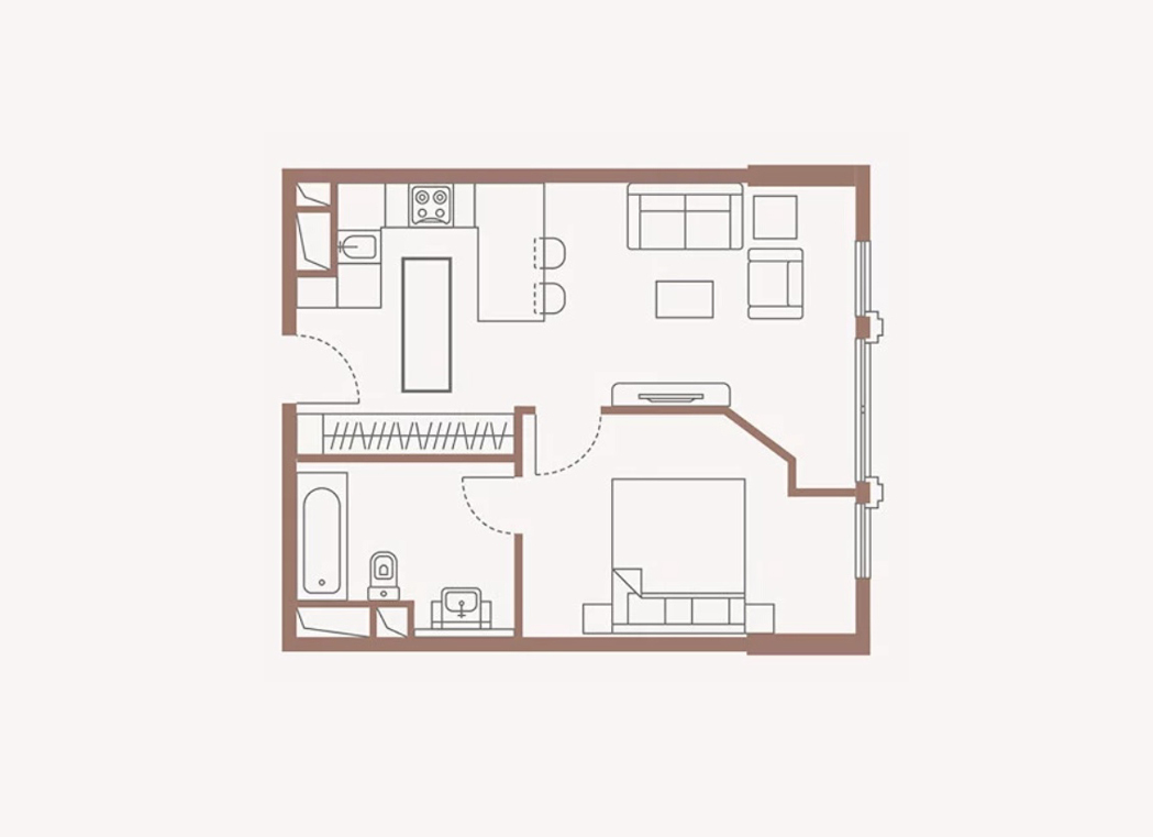 Планировка лота №5, 49 м²