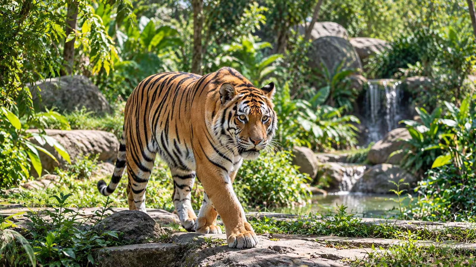 Бенгальский тигр в Vinpearl Safari Phu Quoc на Фукуоке
