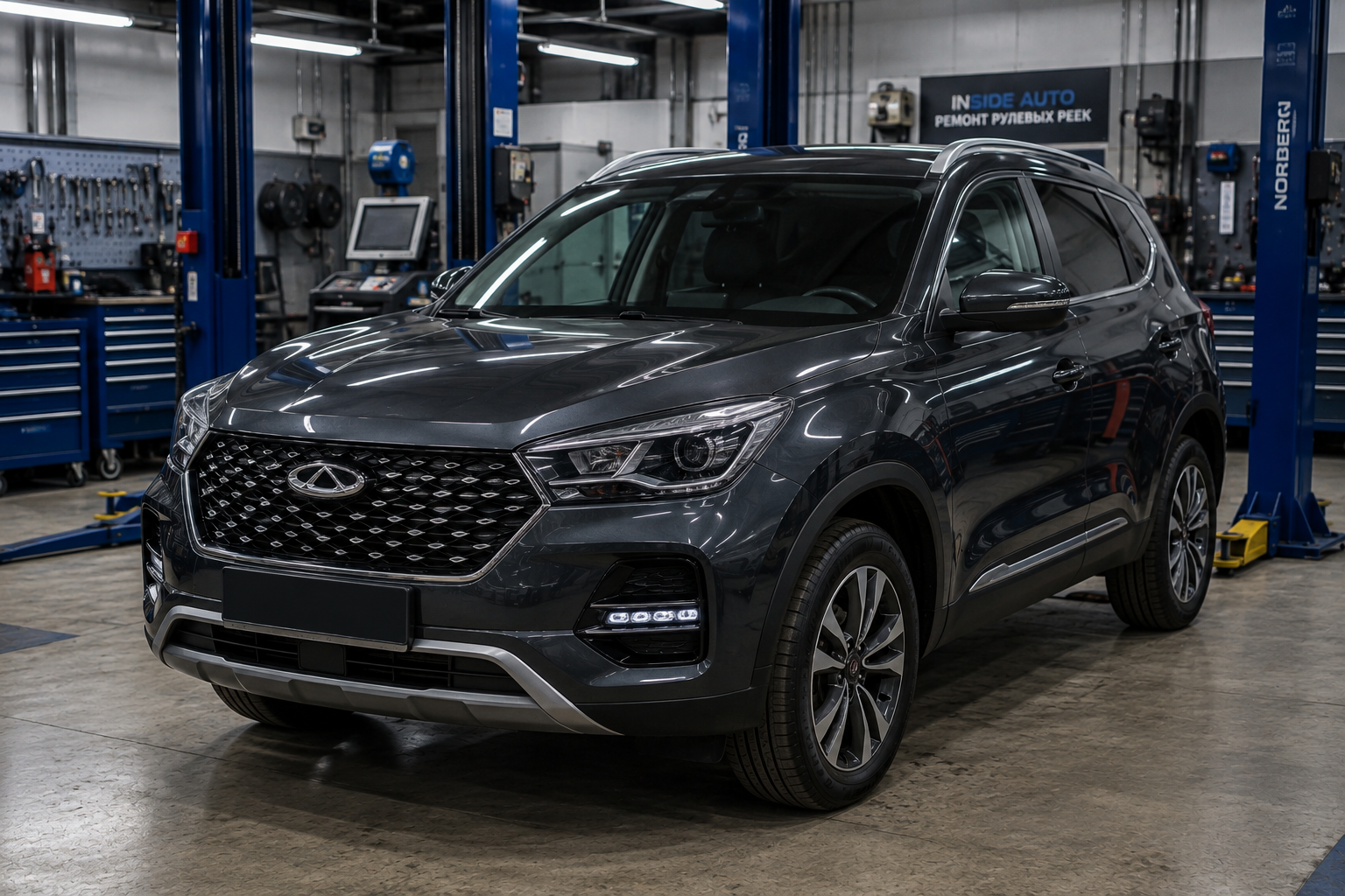 Chery Tiggo после ремонта рулевой рейки в автосервисе Inside Auto