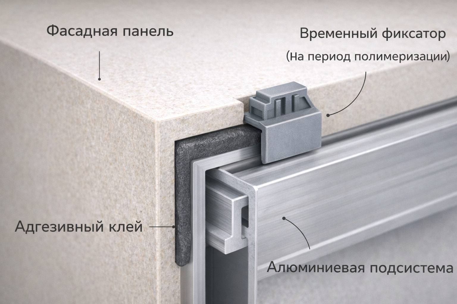 Адгезивные системы для фиксации панелей на клей к алюминиевой системе