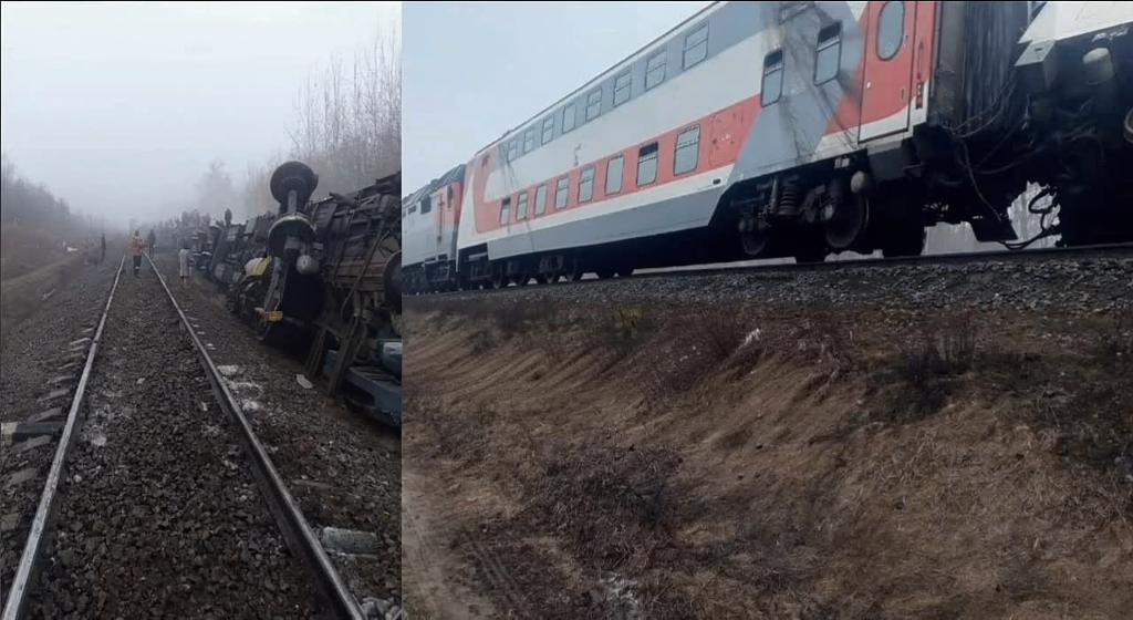 сход вагонов поезд авария рельсы