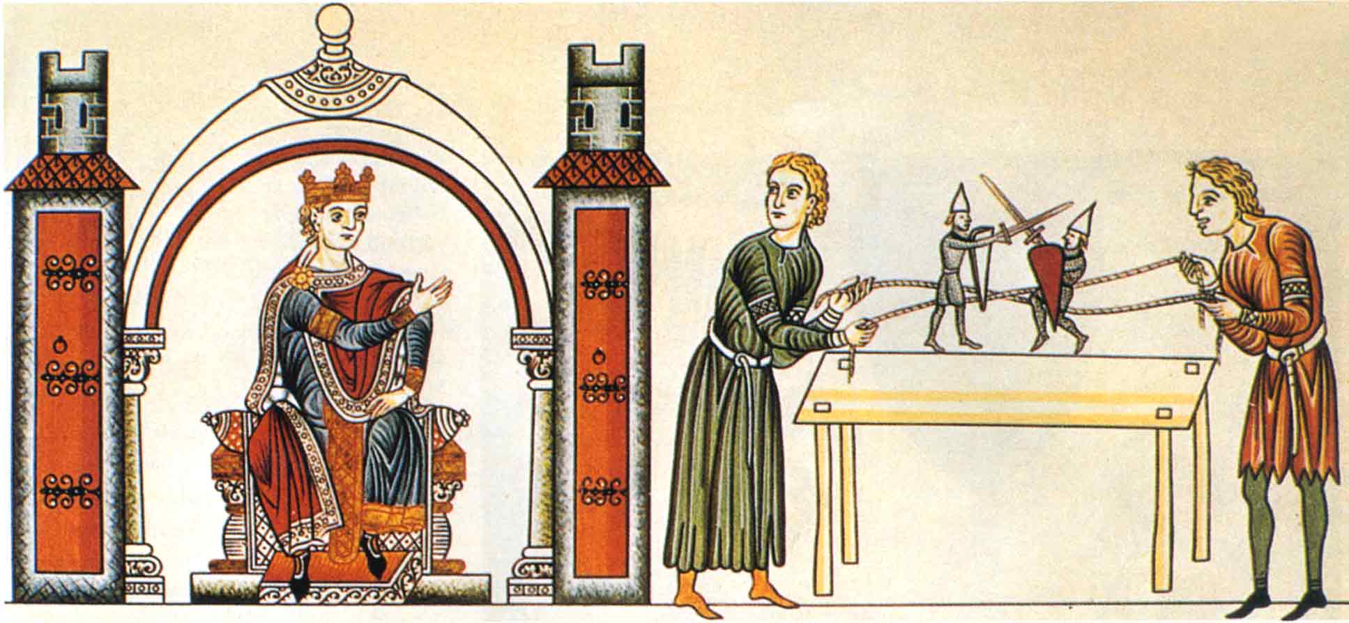 Представлением средневековой. Hortus Deliciarum Геррада Ландсбергская. Средневековый марионеточный театр. Кукольный фарс средневековый театр. Театр кукол в средние века.