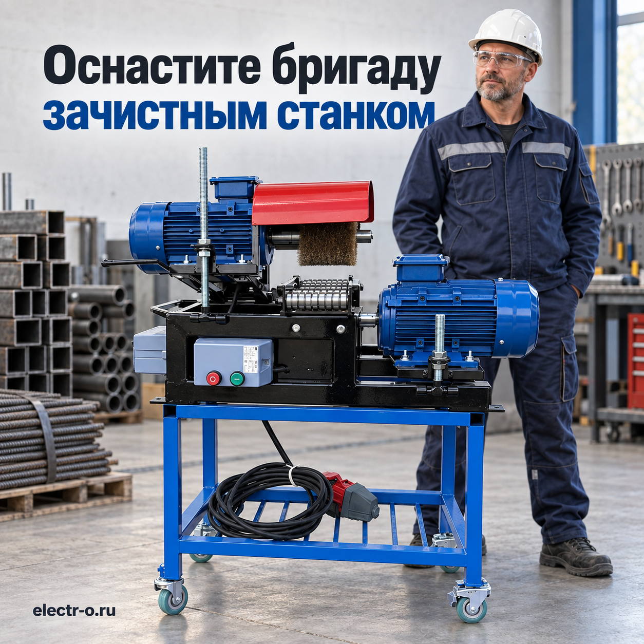 Зачистной станок ЭСК-100/2 для удаления ржавчины и окалины
