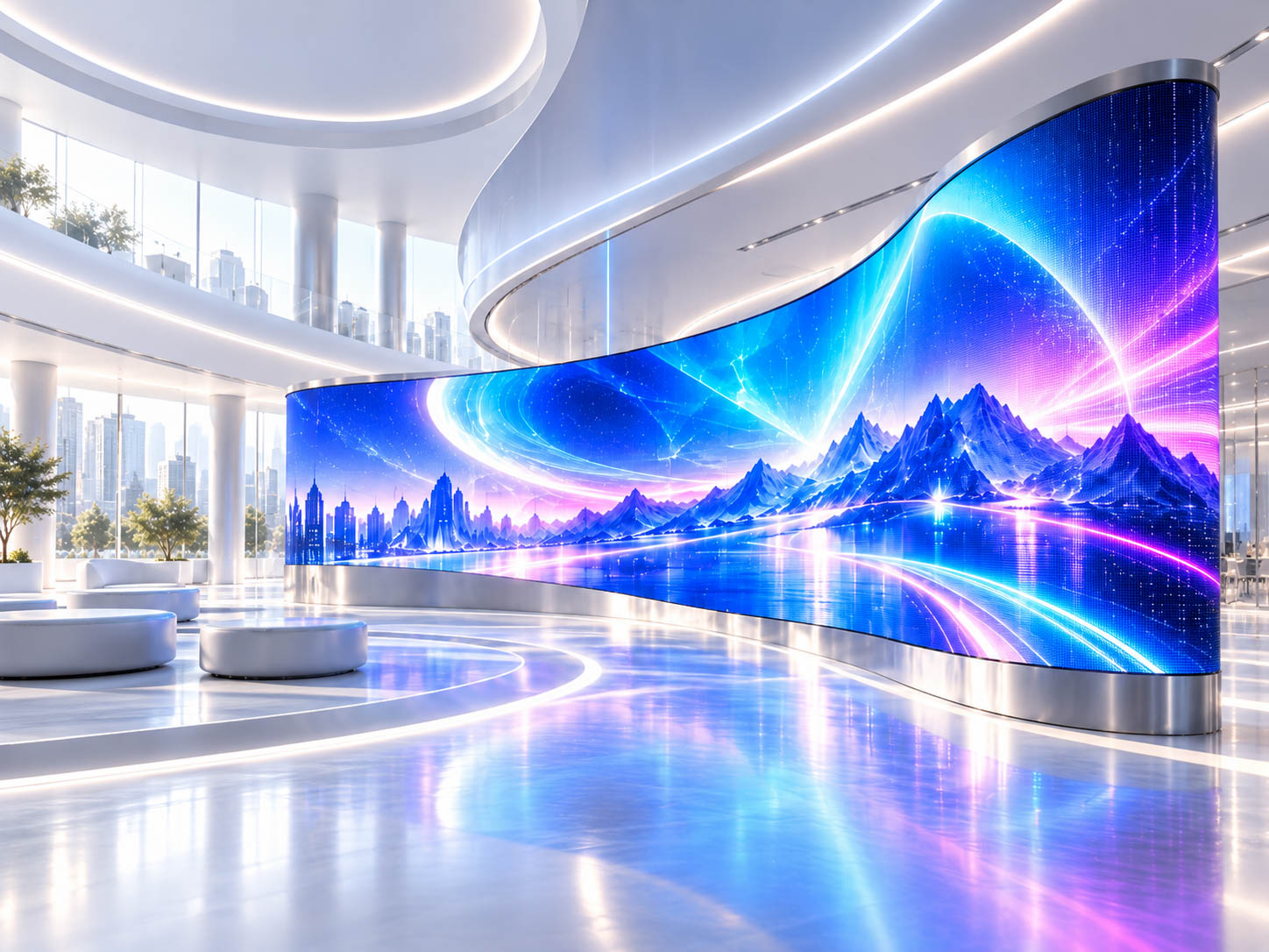 Гибкий LED-экран СВЕТОГЛЯД в интерьере