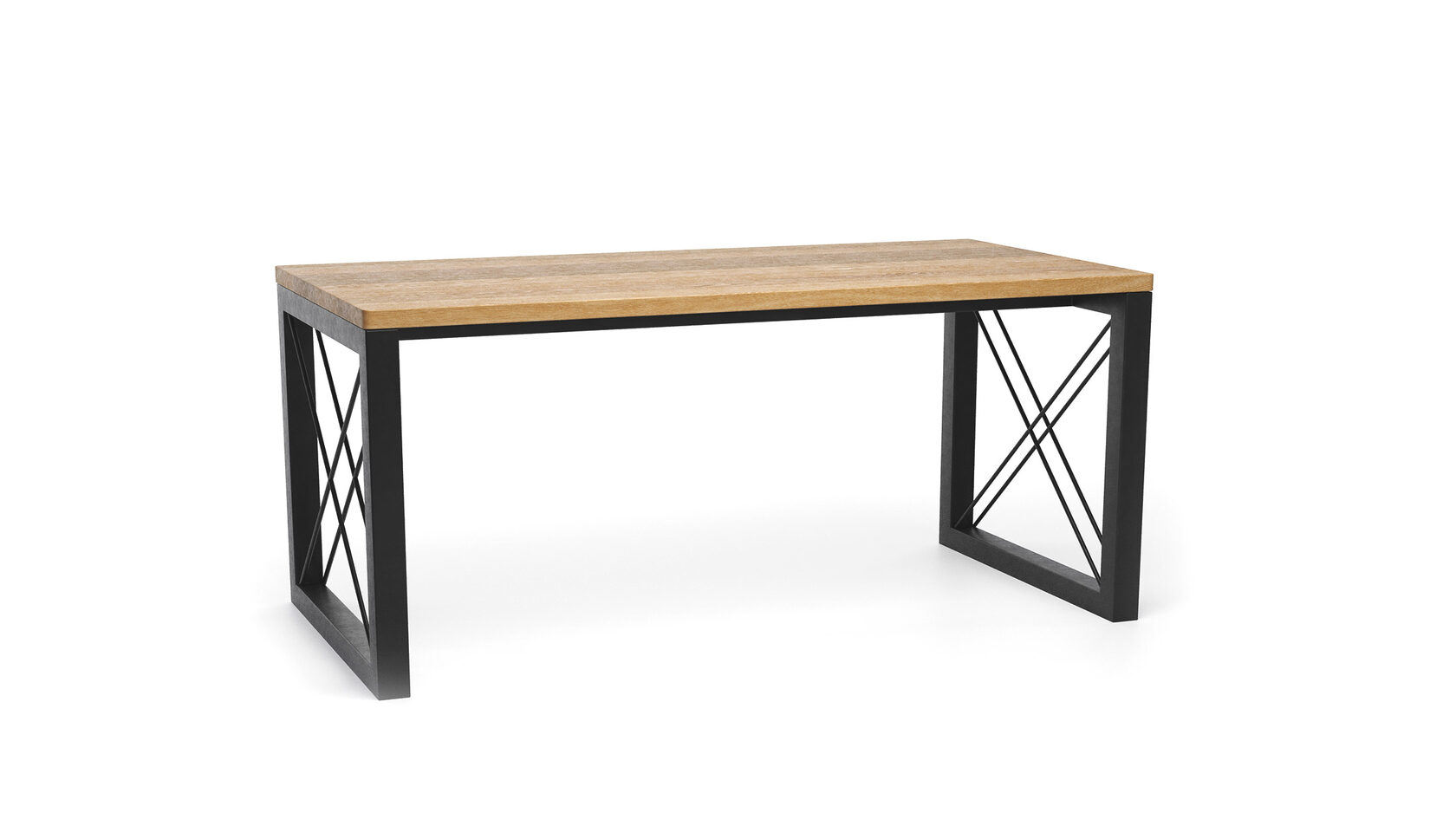 Современный стол Онгерман в стиле лофт ▪ модель loftab014 ▪ столешница из массива дерева ▪ вид сверху