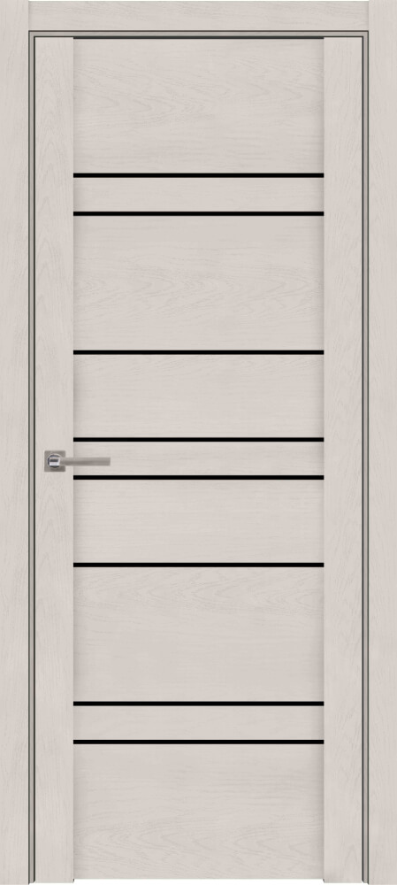 Дверь межкомнатная UniLine Soft Touch 30032 Остекленная стекло черная лакобель цвет Софт Бьянка