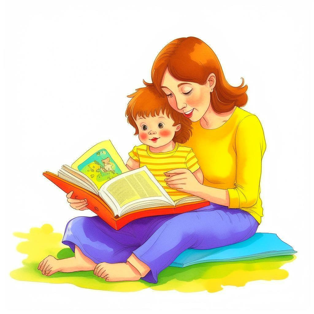 Мама и ребенок учатся читать