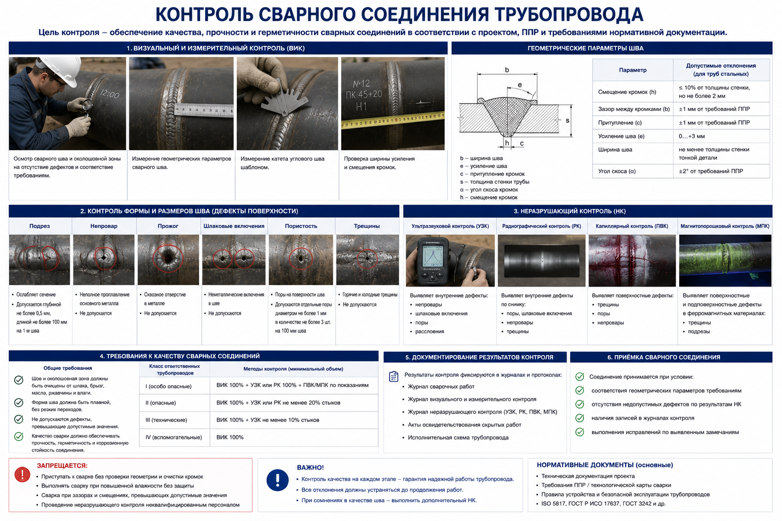 Контроль сварного соединения трубопровода
