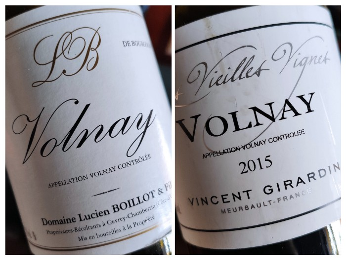 2015 Lucien Boillot & Fils Volnay and 2015 Vincent Girardin Volnay Vieilles Vignes